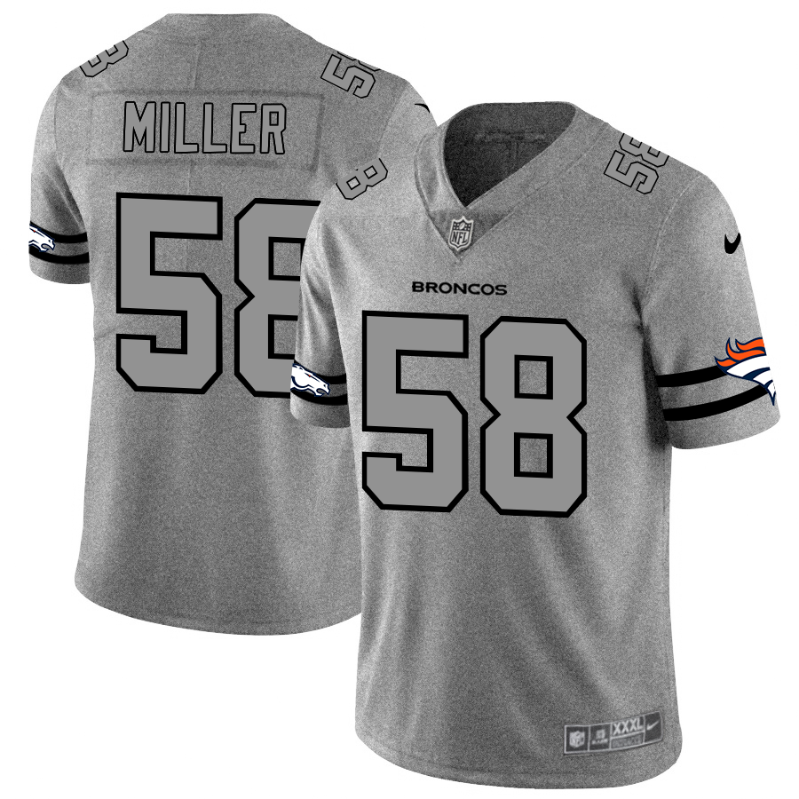 Denver Broncos #58 Von Miller Men's Nike Gray Gridiron II Vapor Untouchable Limited NFL Jersey Denver Broncos #58 Von Miller Men's Nike Gray Gridiron II Vapor Untouchable Limited NFL Jersey