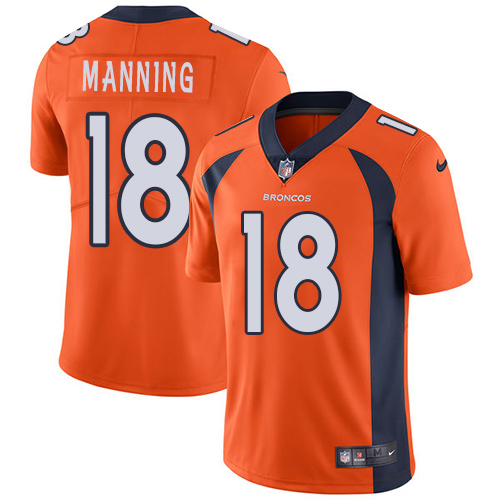 Nike Broncos #18 Peyton Manning Orange Team Color Men's Stitched NFL Vapor Untouchable Limited Jersey Nike Broncos #18 Peyton Manning Orange Team Color Men's Stitched NFL Vapor Untouchable Limited Jersey
