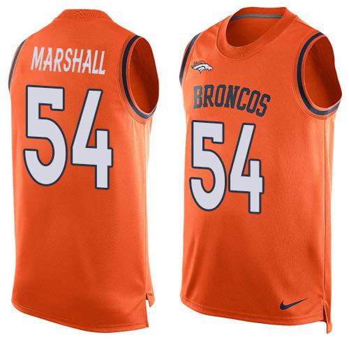 Nike Broncos #54 Brandon Marshall Orange Team Color Men's Stitched NFL Limited Tank Top Jersey Nike Broncos #54 Brandon Marshall Orange Team Color Men's Stitched NFL Limited Tank Top Jersey