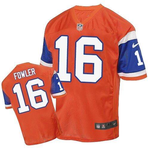 Nike Broncos #16 Bennie Fowler Orange Throwback Men's Stitched NFL Elite Jersey Nike Broncos #16 Bennie Fowler Orange Throwback Men's Stitched NFL Elite Jersey