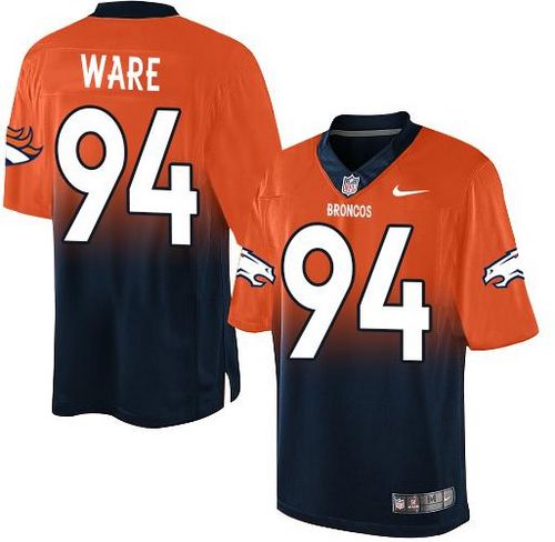 Nike Broncos #94 DeMarcus Ware Orange/Navy Blue Men's Stitched NFL Elite Fadeaway Fashion Jersey Nike Broncos #94 DeMarcus Ware Orange/Navy Blue Men's Stitched NFL Elite Fadeaway Fashion Jersey