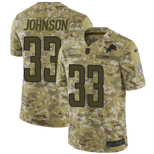Nike Lions #33 Kerryon Johnson Camo Men's Stitched NFL Limited 2018 Salute To Service Jersey Nike Lions #33 Kerryon Johnson Camo Men's Stitched NFL Limited 2018 Salute To Service Jersey