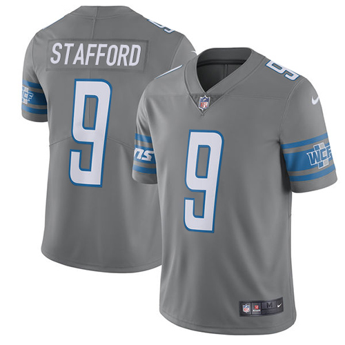 Nike Lions #9 Matthew Stafford Gray Men's Stitched NFL Limited Rush Jersey Nike Lions #9 Matthew Stafford Gray Men's Stitched NFL Limited Rush Jersey