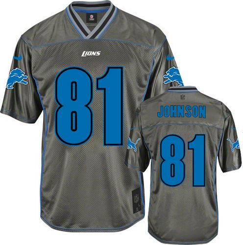 Nike Lions #81 Calvin Johnson Grey Men's Stitched NFL Elite Vapor Jersey Nike Lions #81 Calvin Johnson Grey Men's Stitched NFL Elite Vapor Jersey