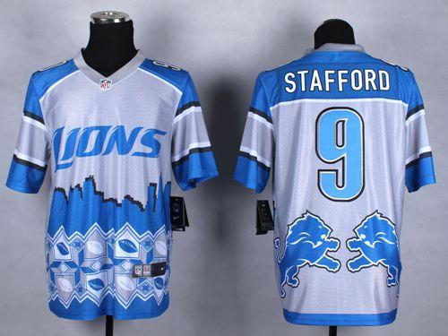 Nike Lions #9 Matthew Stafford Blue Men's Stitched NFL Elite Noble Fashion Jersey Nike Lions #9 Matthew Stafford Blue Men's Stitched NFL Elite Noble Fashion Jersey