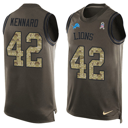 Nike Lions #42 Devon Kennard Green Men's Stitched NFL Limited Salute To Service Tank Top Jersey Nike Lions #42 Devon Kennard Green Men's Stitched NFL Limited Salute To Service Tank Top Jersey