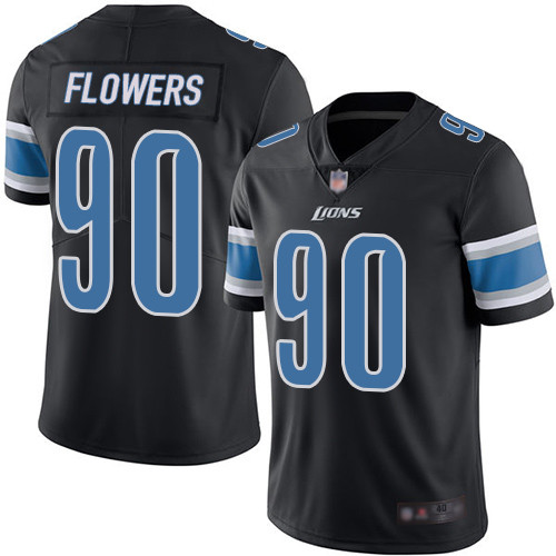 Nike Lions #90 Trey Flowers Black Men's Stitched NFL Limited Rush Jersey Nike Lions #90 Trey Flowers Black Men's Stitched NFL Limited Rush Jersey