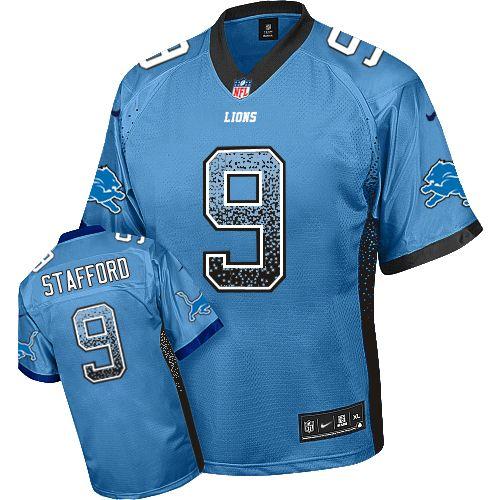 Nike Lions #9 Matthew Stafford Blue Team Color Men's Stitched NFL Elite Drift Fashion Jersey Nike Lions #9 Matthew Stafford Blue Team Color Men's Stitched NFL Elite Drift Fashion Jersey