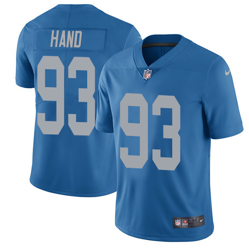 Nike Lions #93 Da'Shawn Hand Blue Throwback Men's Stitched NFL Vapor Untouchable Limited Jersey Nike Lions #93 Da'Shawn Hand Blue Throwback Men's Stitched NFL Vapor Untouchable Limited Jersey