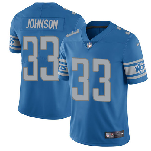 Nike Lions #33 Kerryon Johnson Blue Team Color Men's Stitched NFL Vapor Untouchable Limited Jersey Nike Lions #33 Kerryon Johnson Blue Team Color Men's Stitched NFL Vapor Untouchable Limited Jersey