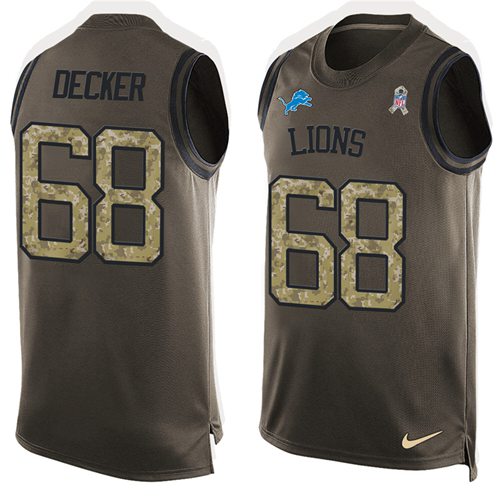 Nike Lions #68 Taylor Decker Green Men's Stitched NFL Limited Salute To Service Tank Top Jersey Nike Lions #68 Taylor Decker Green Men's Stitched NFL Limited Salute To Service Tank Top Jersey