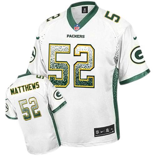 Nike Packers #52 Clay Matthews White Men's Stitched NFL Elite Drift Fashion Jersey Nike Packers #52 Clay Matthews White Men's Stitched NFL Elite Drift Fashion Jersey