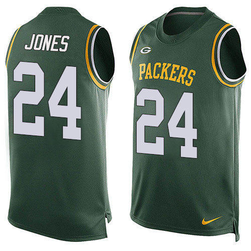 Nike Packers #24 Josh Jones Green Team Color Men's Stitched NFL Limited Tank Top Jersey Nike Packers #24 Josh Jones Green Team Color Men's Stitched NFL Limited Tank Top Jersey