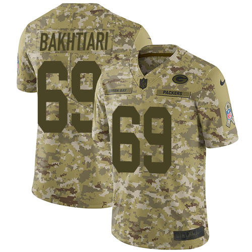 Nike Packers #69 David Bakhtiari Camo Men's Stitched NFL Limited 2018 Salute To Service Jersey Nike Packers #69 David Bakhtiari Camo Men's Stitched NFL Limited 2018 Salute To Service Jersey