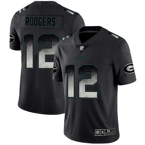 Nike Packers #12 Aaron Rodgers Black Men's Stitched NFL Vapor Untouchable Limited Smoke Fashion Jersey Nike Packers #12 Aaron Rodgers Black Men's Stitched NFL Vapor Untouchable Limited Smoke Fashion Jersey