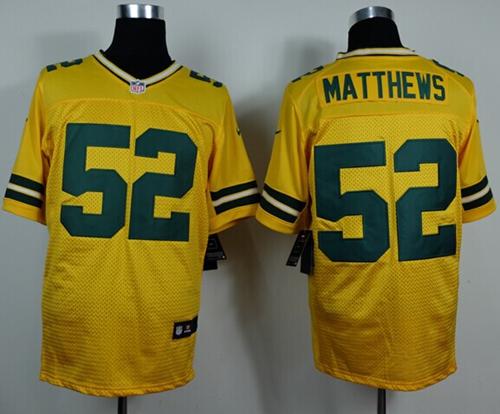 Nike Packers #52 Clay Matthews Yellow Alternate Men's Stitched NFL Elite Jersey Nike Packers #52 Clay Matthews Yellow Alternate Men's Stitched NFL Elite Jersey