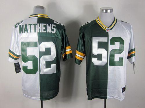 Nike Packers #52 Clay Matthews Green/White Men's Stitched NFL Elite Split Jersey Nike Packers #52 Clay Matthews Green/White Men's Stitched NFL Elite Split Jersey