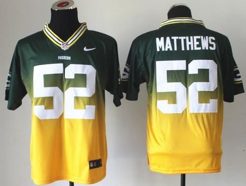 Nike Packers #52 Clay Matthews Green/Gold Men's Stitched NFL Elite Fadeaway Fashion Jersey Nike Packers #52 Clay Matthews Green/Gold Men's Stitched NFL Elite Fadeaway Fashion Jersey