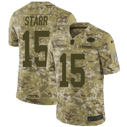 Nike Packers #15 Bart Starr Camo Men's Stitched NFL Limited 2018 Salute To Service Jersey Nike Packers #15 Bart Starr Camo Men's Stitched NFL Limited 2018 Salute To Service Jersey