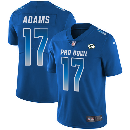 Nike Packers #17 Davante Adams Royal Men's Stitched NFL Limited NFC 2018 Pro Bowl Jersey Nike Packers #17 Davante Adams Royal Men's Stitched NFL Limited NFC 2018 Pro Bowl Jersey