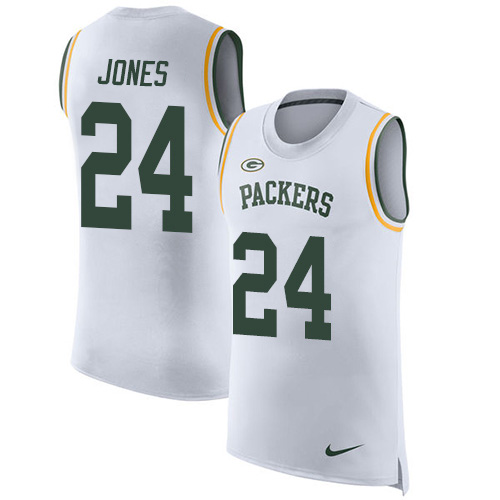 Nike Packers #24 Josh Jones White Men's Stitched NFL Limited Rush Tank Top Jersey Nike Packers #24 Josh Jones White Men's Stitched NFL Limited Rush Tank Top Jersey