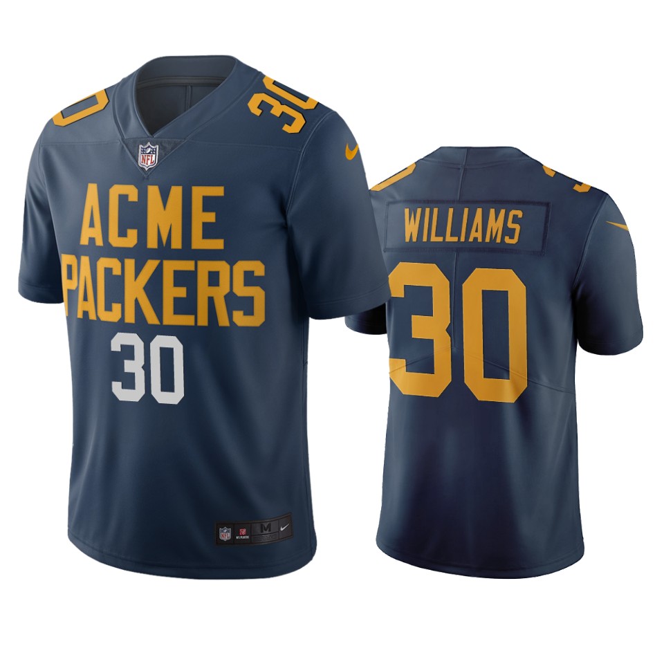 Green Bay Packers #30 Jamaal Williams Navy Vapor Limited City Edition NFL Jersey Green Bay Packers #30 Jamaal Williams Navy Vapor Limited City Edition NFL Jersey