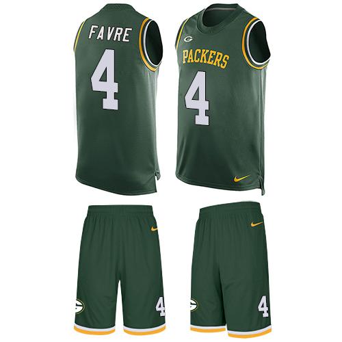 Nike Packers #4 Brett Favre Green Team Color Men's Stitched NFL Limited Tank Top Suit Jersey Nike Packers #4 Brett Favre Green Team Color Men's Stitched NFL Limited Tank Top Suit Jersey