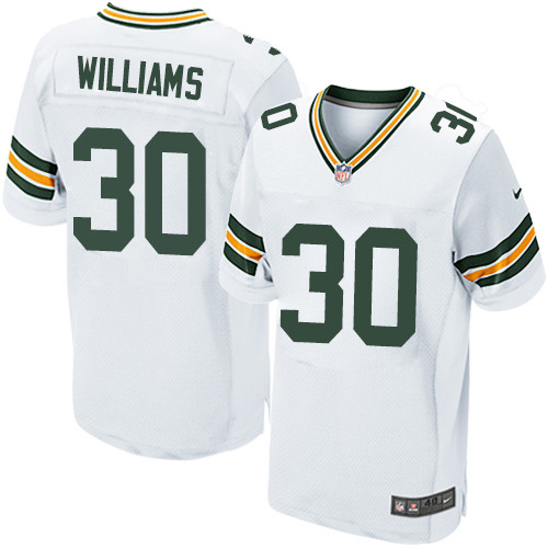 Nike Packers #30 Jamaal Williams White Men's Stitched NFL Elite Jersey Nike Packers #30 Jamaal Williams White Men's Stitched NFL Elite Jersey