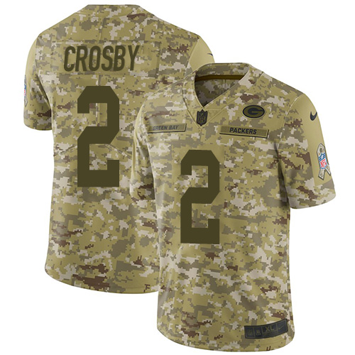 Nike Packers #2 Mason Crosby Camo Men's Stitched NFL Limited 2018 Salute To Service Jersey Nike Packers #2 Mason Crosby Camo Men's Stitched NFL Limited 2018 Salute To Service Jersey