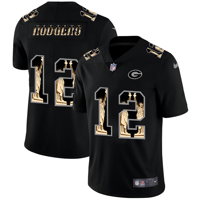Green Bay Packers #12 Aaron Rodgers Carbon Black Vapor Statue Of Liberty Limited NFL Jersey Green Bay Packers #12 Aaron Rodgers Carbon Black Vapor Statue Of Liberty Limited NFL Jersey