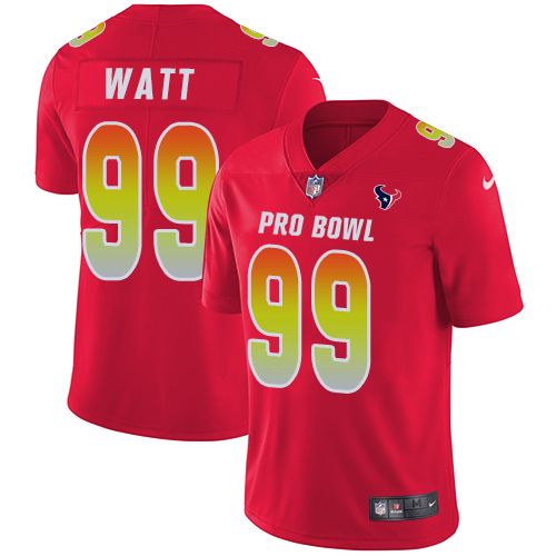 Nike Texans #99 J.J. Watt Red Men's Stitched NFL Limited AFC 2019 Pro Bowl Jersey Nike Texans #99 J.J. Watt Red Men's Stitched NFL Limited AFC 2019 Pro Bowl Jersey