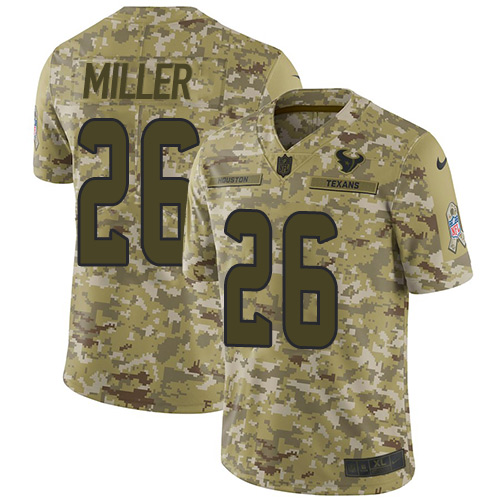 Nike Texans #26 Lamar Miller Camo Men's Stitched NFL Limited 2018 Salute To Service Jersey Nike Texans #26 Lamar Miller Camo Men's Stitched NFL Limited 2018 Salute To Service Jersey