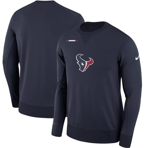 Men's Houston Texans Nike Navy Sideline Team Logo Performance Sweatshirt Men's Houston Texans Nike Navy Sideline Team Logo Performance Sweatshirt