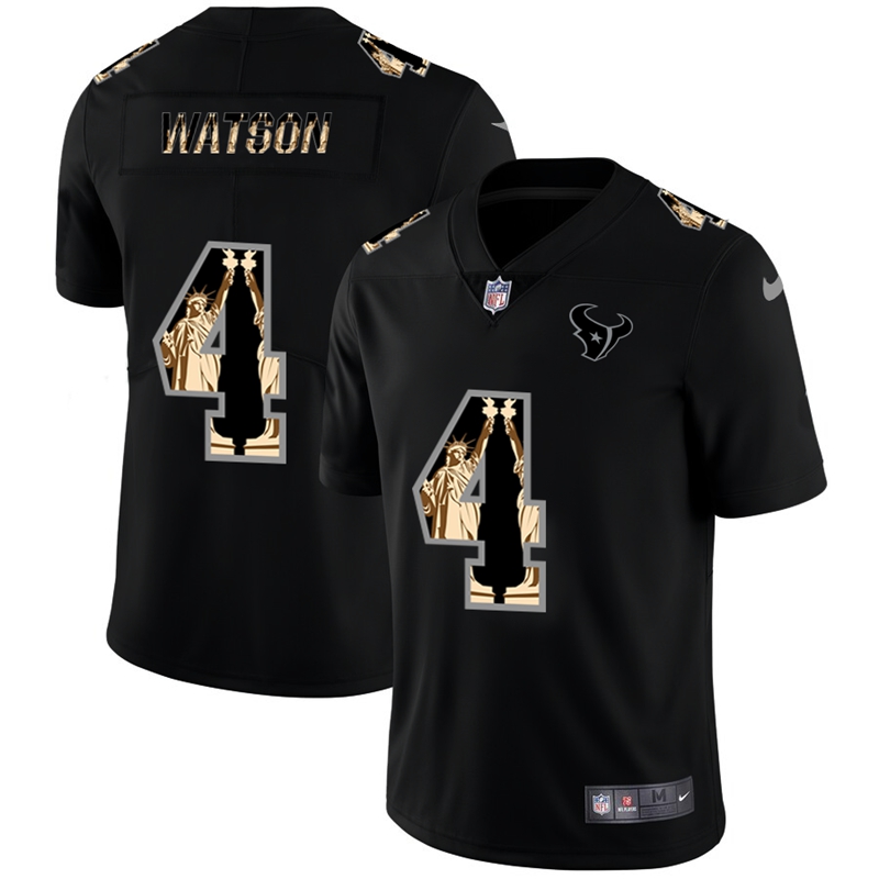 Houston Texans #4 Deshaun Watson Carbon Black Vapor Statue Of Liberty Limited NFL Jersey Houston Texans #4 Deshaun Watson Carbon Black Vapor Statue Of Liberty Limited NFL Jersey