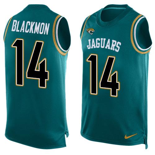 Nike Jaguars #14 Justin Blackmon Teal Green Alternate Men's Stitched NFL Limited Tank Top Jersey Nike Jaguars #14 Justin Blackmon Teal Green Alternate Men's Stitched NFL Limited Tank Top Jersey
