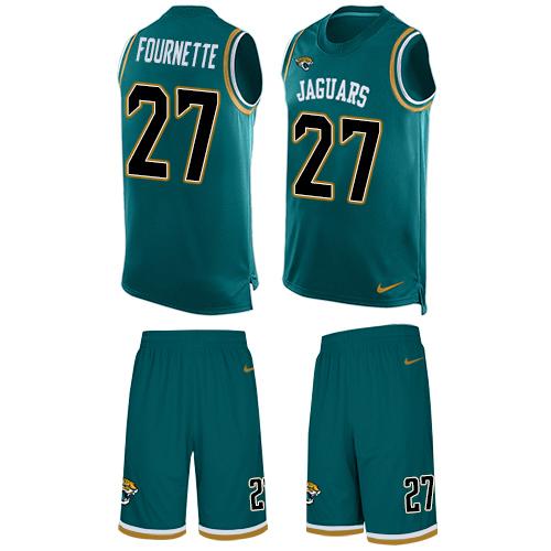 Nike Jaguars #27 Leonard Fournette Teal Green Alternate Men's Stitched NFL Limited Tank Top Suit Jersey Nike Jaguars #27 Leonard Fournette Teal Green Alternate Men's Stitched NFL Limited Tank Top Suit Jersey