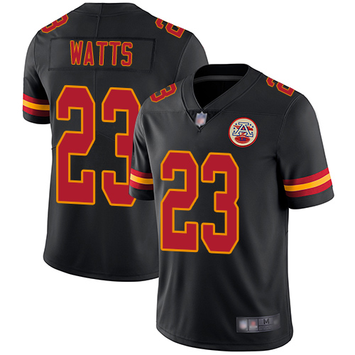 Nike Chiefs #23 Armani Watts Black Men's Stitched NFL Limited Rush Jersey Nike Chiefs #23 Armani Watts Black Men's Stitched NFL Limited Rush Jersey