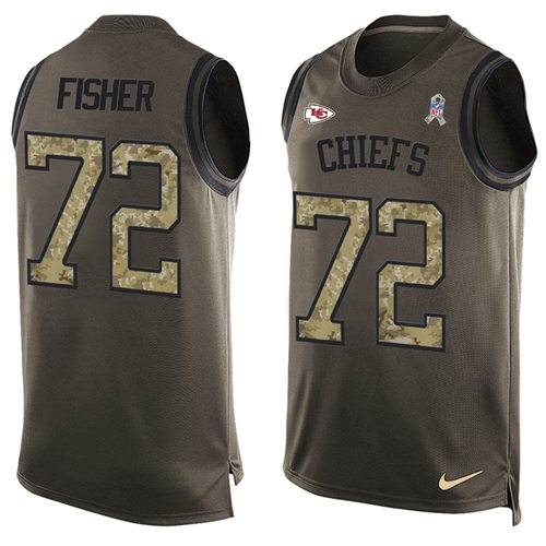 Nike Chiefs #72 Eric Fisher Green Men's Stitched NFL Limited Salute To Service Tank Top Jersey Nike Chiefs #72 Eric Fisher Green Men's Stitched NFL Limited Salute To Service Tank Top Jersey