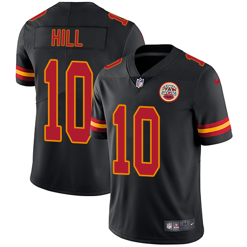 Nike Chiefs #10 Tyreek Hill Black Men's Stitched NFL Limited Rush Jersey Nike Chiefs #10 Tyreek Hill Black Men's Stitched NFL Limited Rush Jersey