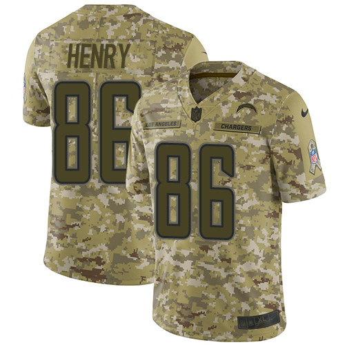 Nike Chargers #86 Hunter Henry Camo Men's Stitched NFL Limited 2018 Salute To Service Jersey Nike Chargers #86 Hunter Henry Camo Men's Stitched NFL Limited 2018 Salute To Service Jersey
