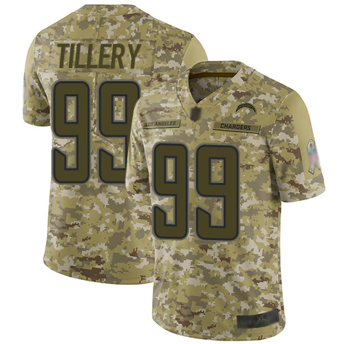Nike Chargers #99 Jerry Tillery Camo Men's Stitched NFL Limited 2018 Salute To Service Jersey Nike Chargers #99 Jerry Tillery Camo Men's Stitched NFL Limited 2018 Salute To Service Jersey