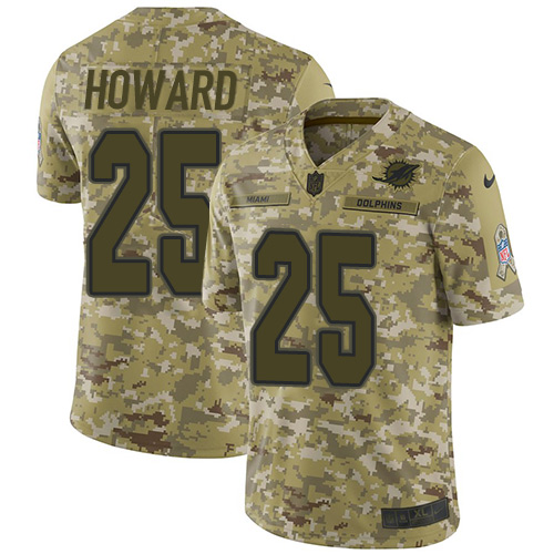 Nike Dolphins #25 Xavien Howard Camo Men's Stitched NFL Limited 2018 Salute To Service Jersey Nike Dolphins #25 Xavien Howard Camo Men's Stitched NFL Limited 2018 Salute To Service Jersey