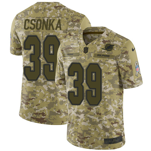 Nike Dolphins #39 Larry Csonka Camo Men's Stitched NFL Limited 2018 Salute To Service Jersey Nike Dolphins #39 Larry Csonka Camo Men's Stitched NFL Limited 2018 Salute To Service Jersey