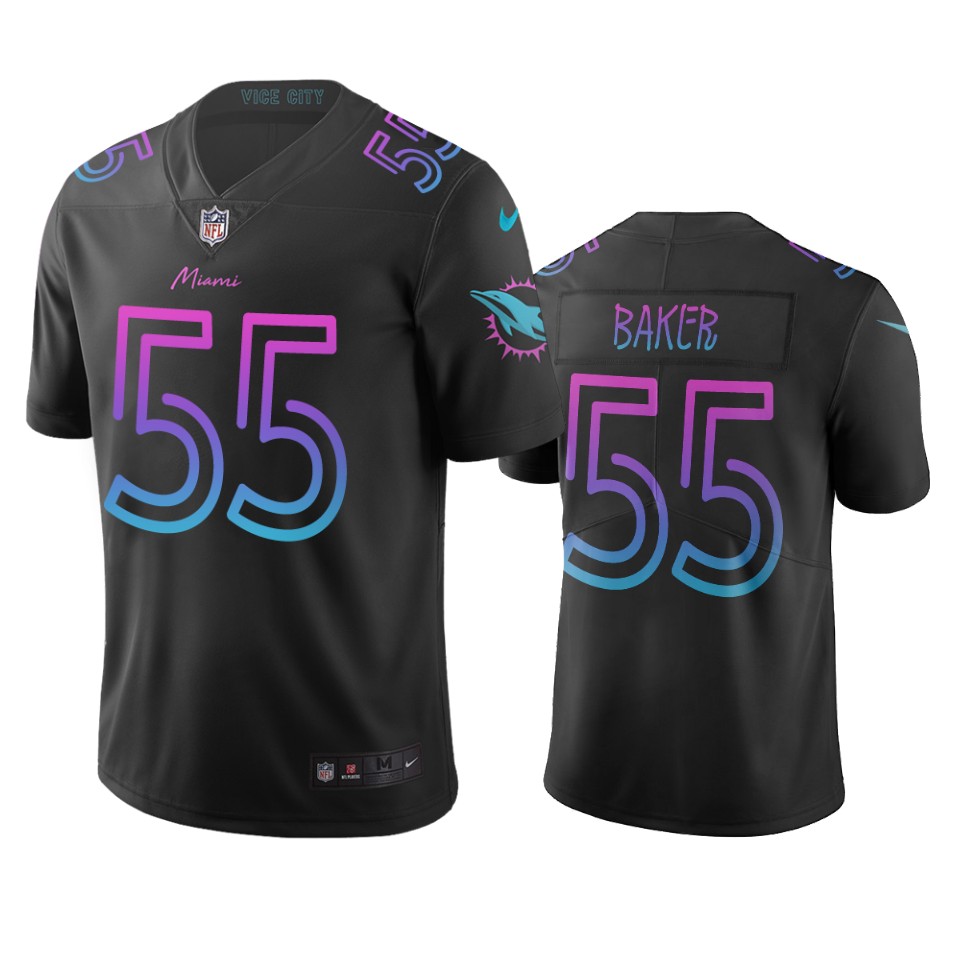 Miami Dolphins #55 Jerome Baker Black Vapor Limited City Edition NFL Jersey Miami Dolphins #55 Jerome Baker Black Vapor Limited City Edition NFL Jersey