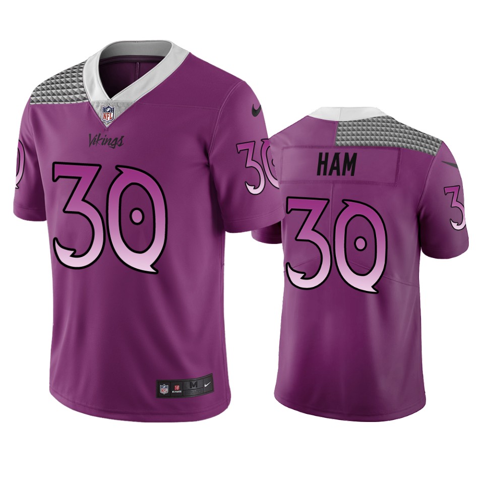 Minnesota Vikings #30 C.J. Ham Purple Vapor Limited City Edition NFL Jersey Minnesota Vikings #30 C.J. Ham Purple Vapor Limited City Edition NFL Jersey