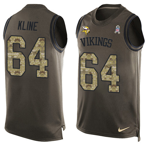 Nike Vikings #64 Josh Kline Green Men's Stitched NFL Limited Salute To Service Tank Top Jersey Nike Vikings #64 Josh Kline Green Men's Stitched NFL Limited Salute To Service Tank Top Jersey