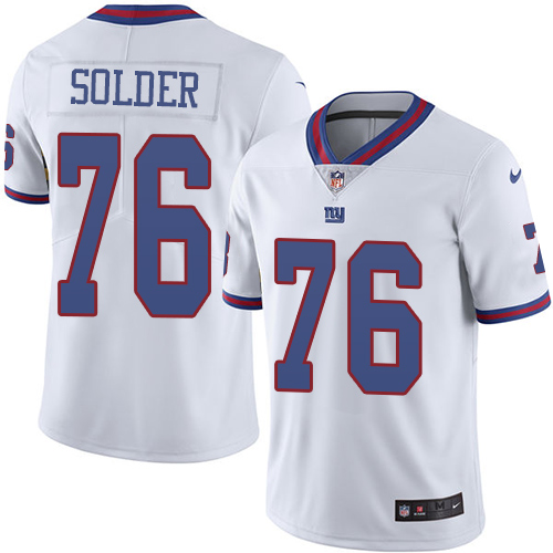 Nike Giants #76 Nate Solder White Men's Stitched NFL Limited Rush Jersey Nike Giants #76 Nate Solder White Men's Stitched NFL Limited Rush Jersey