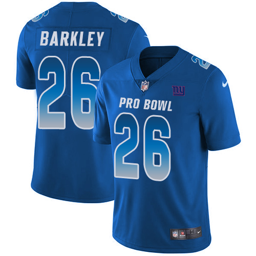 Nike Giants #26 Saquon Barkley Royal Men's Stitched NFL Limited NFC 2019 Pro Bowl Jersey Nike Giants #26 Saquon Barkley Royal Men's Stitched NFL Limited NFC 2019 Pro Bowl Jersey