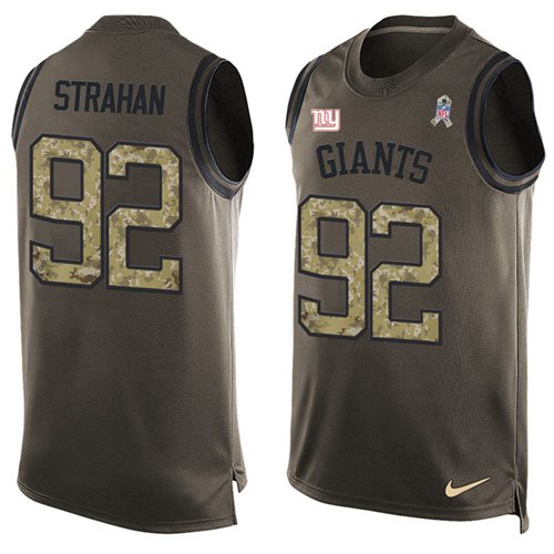 Nike Giants #92 Michael Strahan Green Men's Stitched NFL Limited Salute To Service Tank Top Jersey Nike Giants #92 Michael Strahan Green Men's Stitched NFL Limited Salute To Service Tank Top Jersey