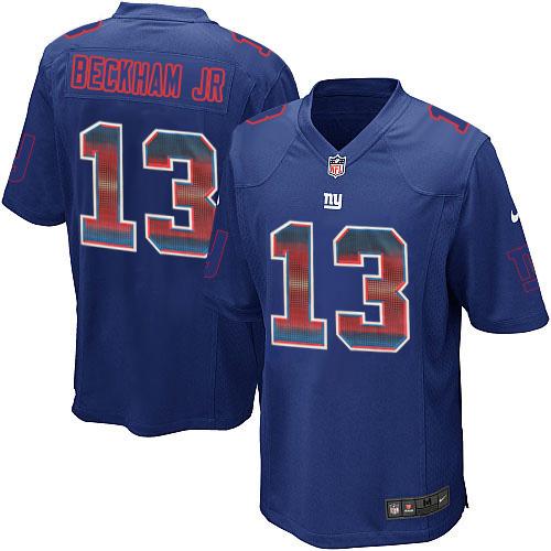 Nike Giants #13 Odell Beckham Jr Royal Blue Team Color Men's Stitched NFL Limited Strobe Jersey Nike Giants #13 Odell Beckham Jr Royal Blue Team Color Men's Stitched NFL Limited Strobe Jersey
